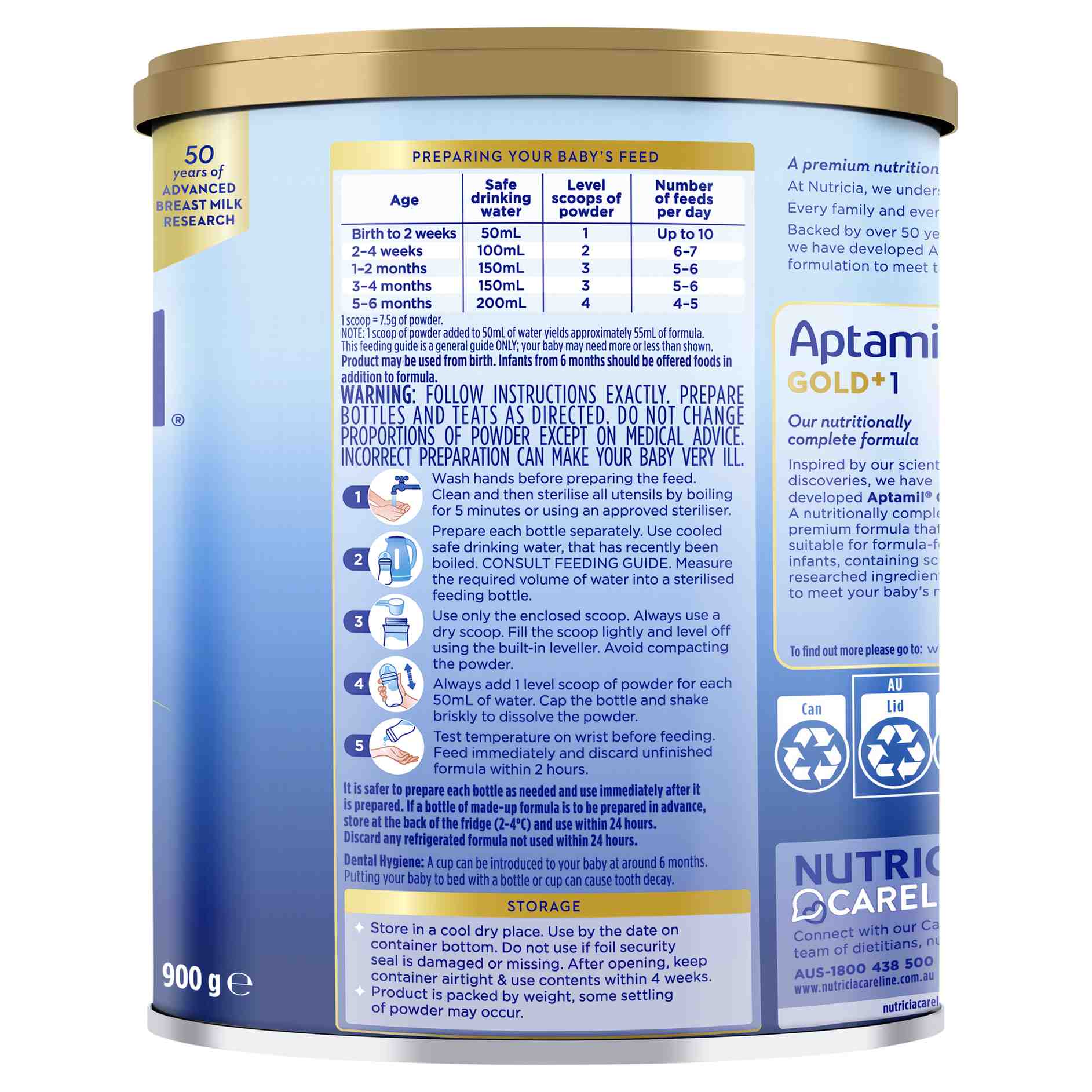 APTAMIL GOLD PLUS 1 INFANT 900G - Image 4