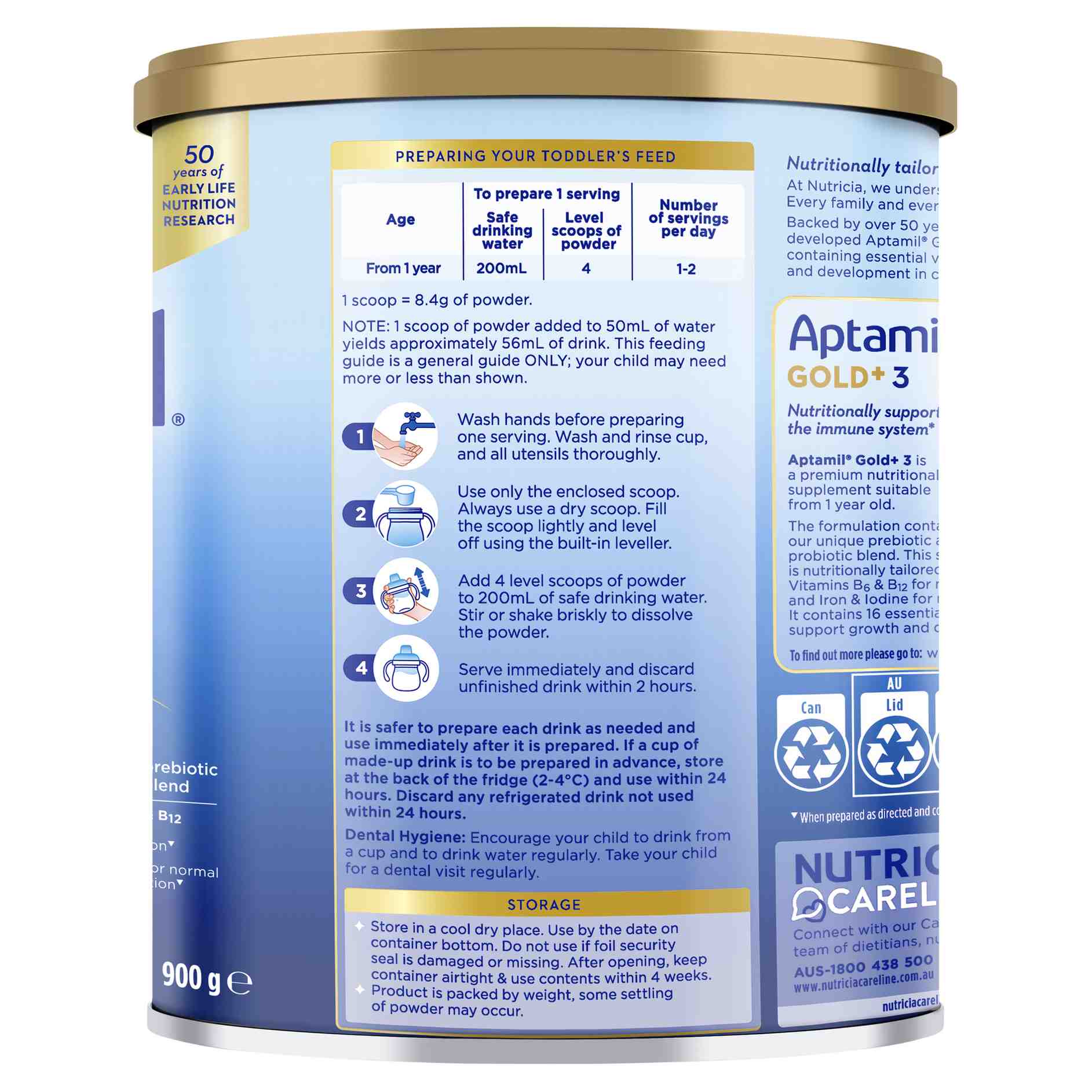 APTAMIL GOLD PLUS 3 TODDLER 900G - Image 4